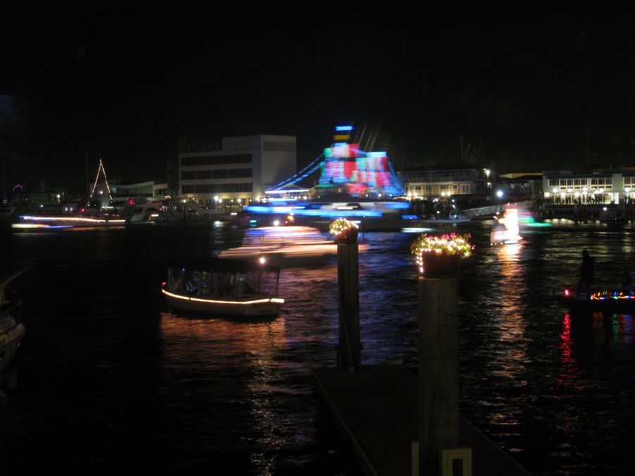 The Vicky Cam at work Newport Harbor Christmas Boat Parade