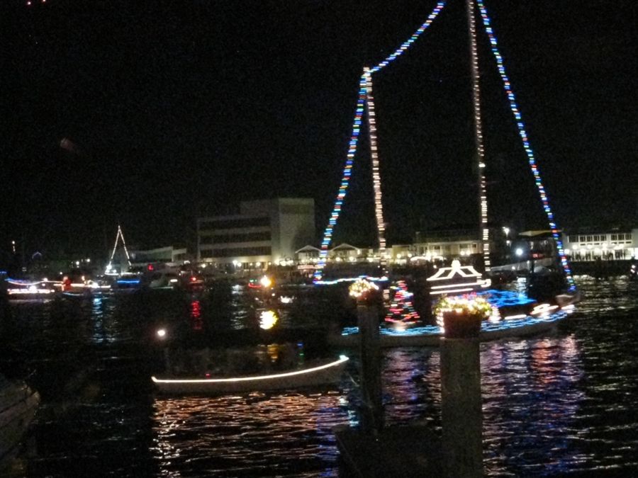 The Vicky Cam at work Newport Harbor Christmas Boat Parade