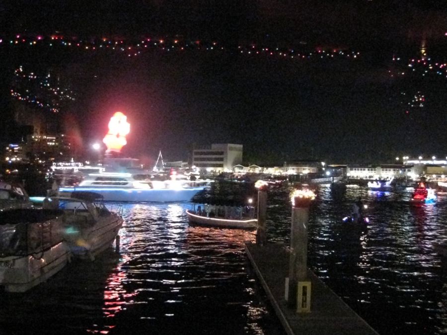 The Vicky Cam at work Newport Harbor Christmas Boat Parade