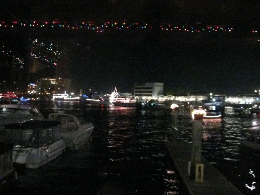 The Vicky Cam at work Newport Harbor Christmas Boat Parade