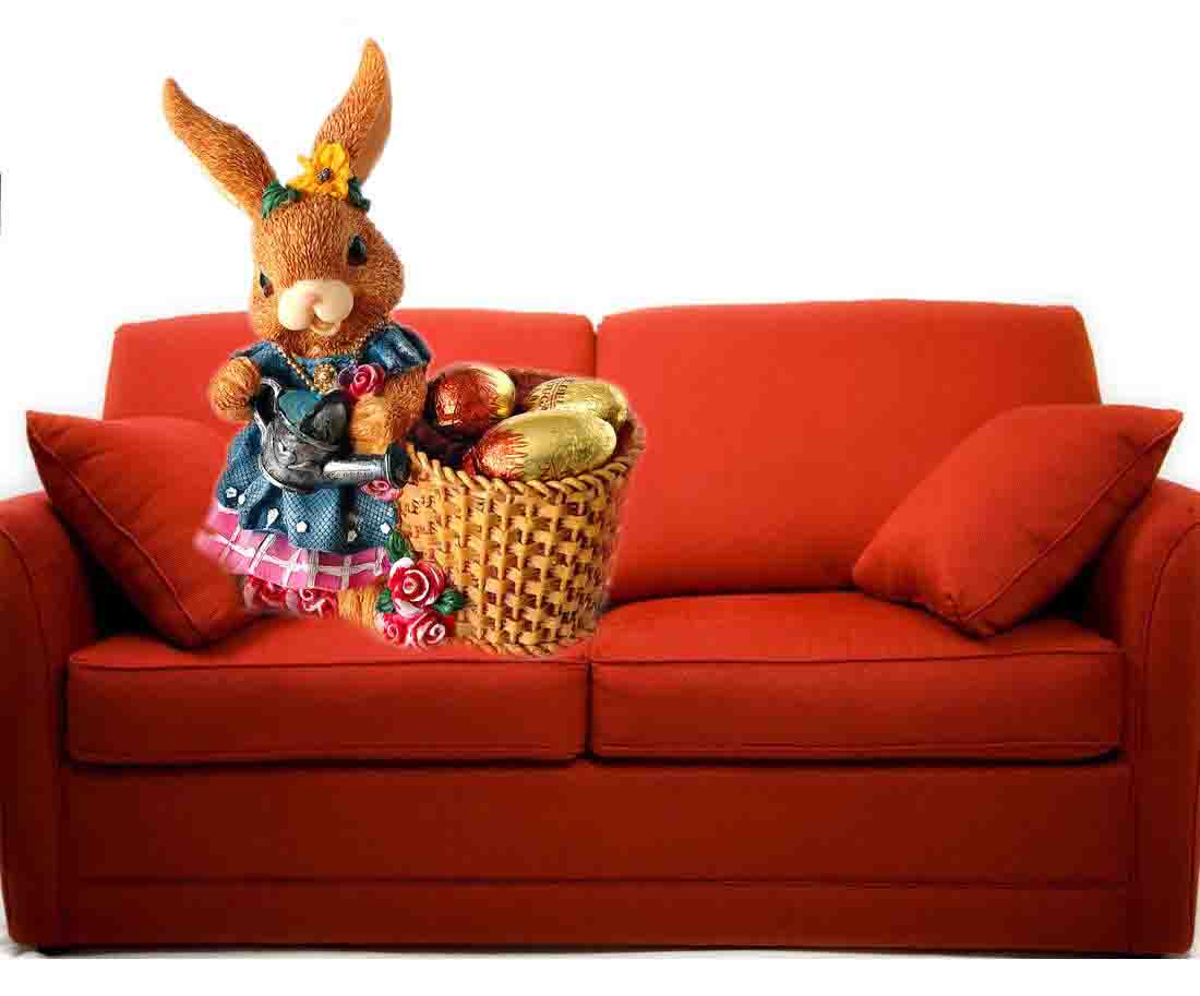 Bunny on a couch