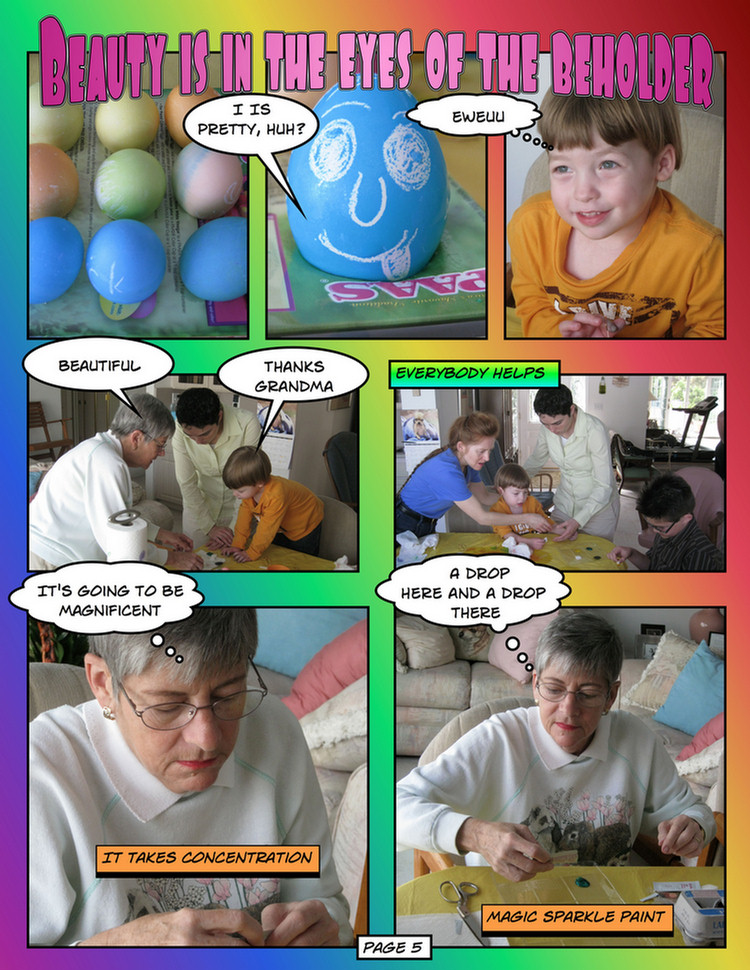 Easter Eggs coloring in comic format