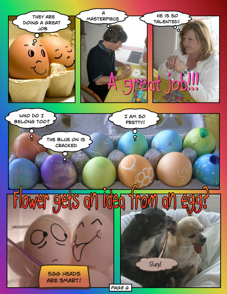 Easter Eggs coloring in comic format