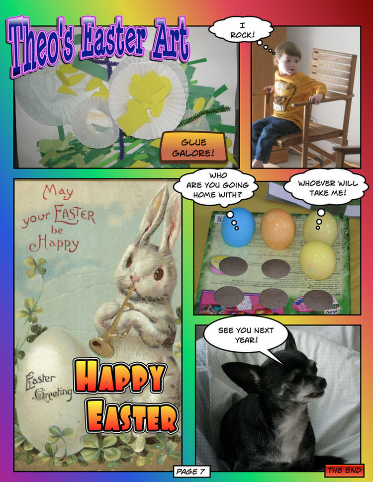 Easter Eggs coloring in comic format