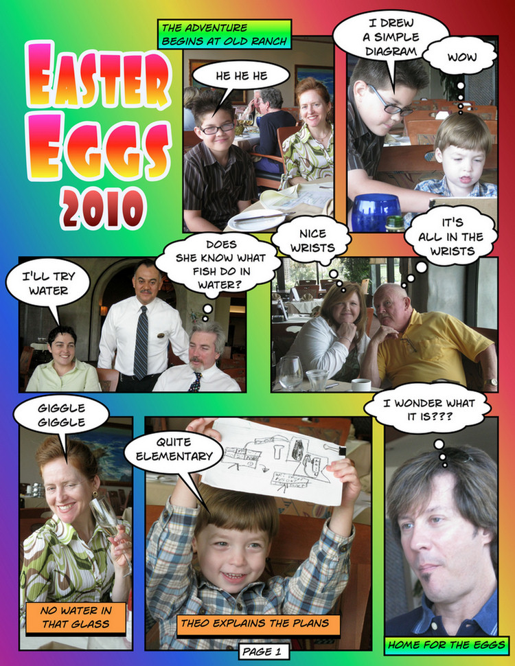 Easter Eggs coloring in comic format