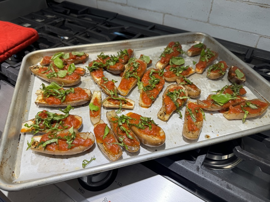 Cooking fresh eggplant right out of the garden!