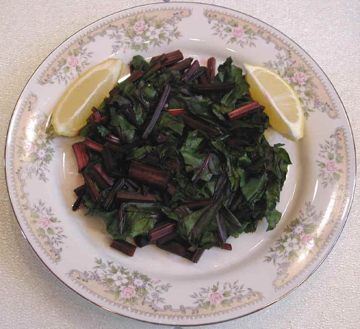 Steamed beet greens