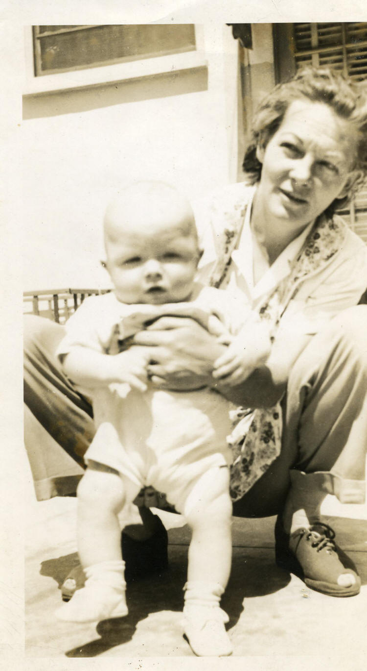 Mom and me in 1945