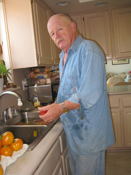 Tomatoes into bpoiling water and then peel them