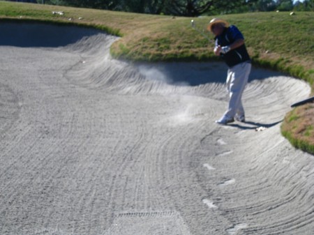 James (The Sand Man) joined us and rearranged sand in several bunkers