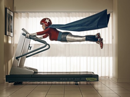 Sue on the treadmill!  It's amazing to watch!