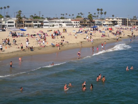 The beach was full