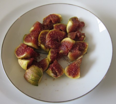 Sue picked figs right off our tree and slided then and added her secret ingrediants!
