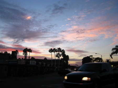 On our way to The Boathouse, the sunset was amazing