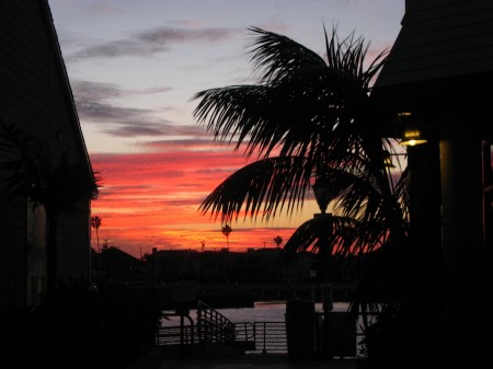 As we walked into the Boathouse the sky was on fire