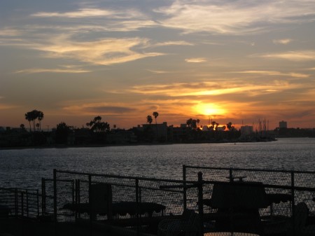 The Sun was setting over Los Alamitos Bay