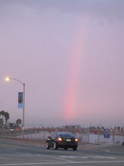 We even had a vertical rainbow on the way home