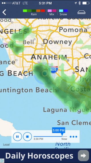 The iPhone radar view was spot-on!
