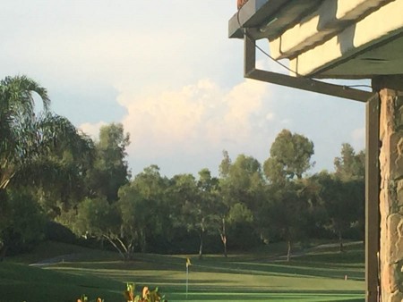 Rain showers over the desert