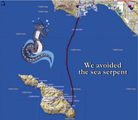 The Captain avoided the dangerous sea serpents