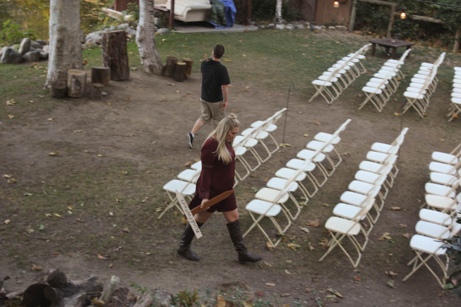 The wedding rehearsal gets underway