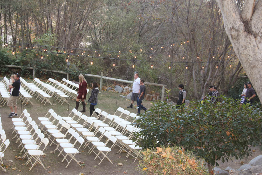 The wedding rehearsal gets underway