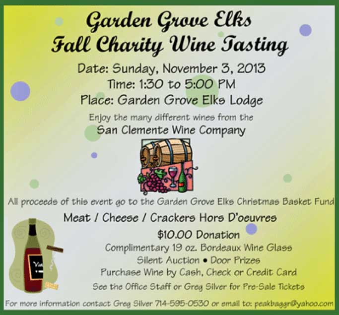 Wine tasting with friends at the Garden Grove Elks Lodge 11/3/2013