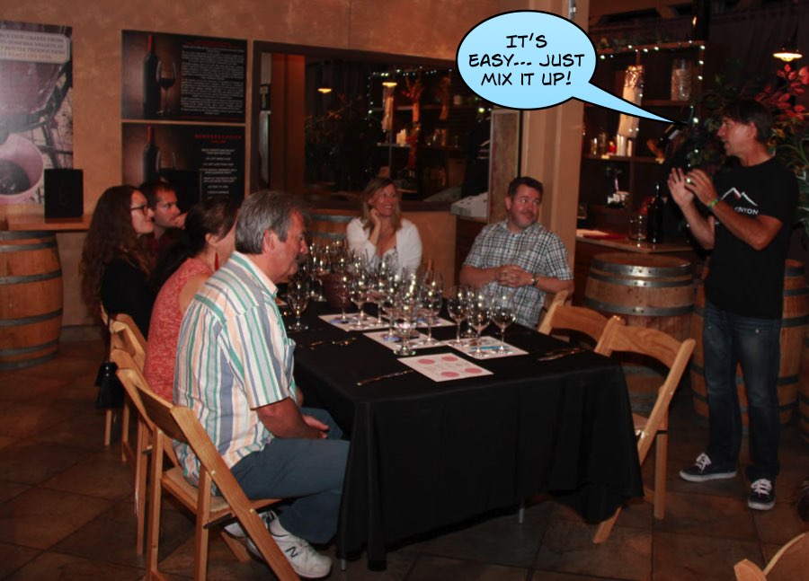 Wine blending at Laguna Canyon Winery
