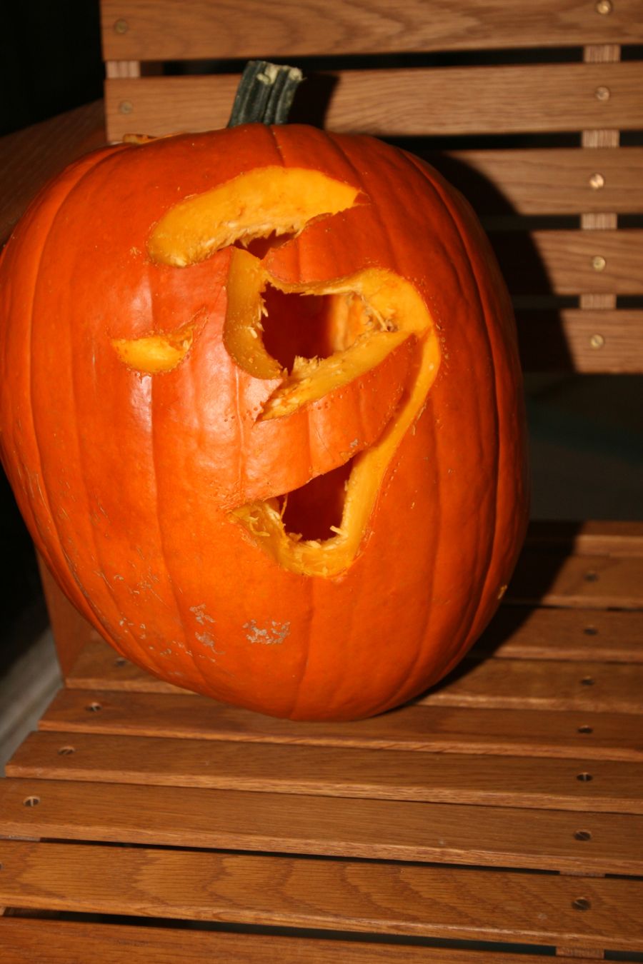 Carving the pumpkins with family at the Liles home