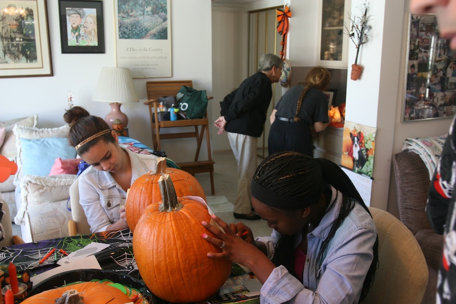 Pumpkin carving with family and friends 10/27/2013