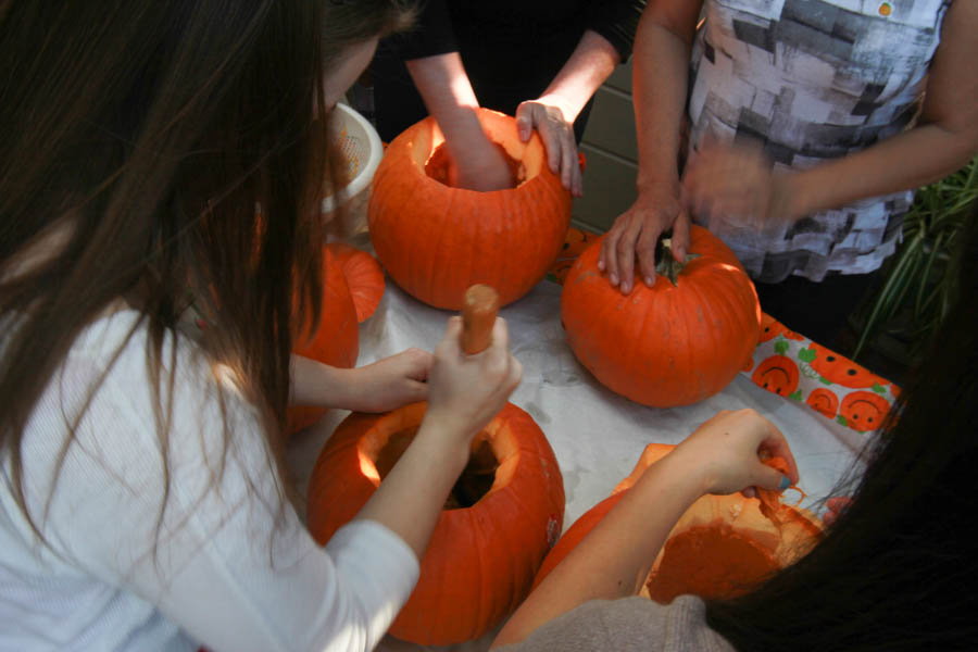 Pumpkin carving October 26th 2014 with family