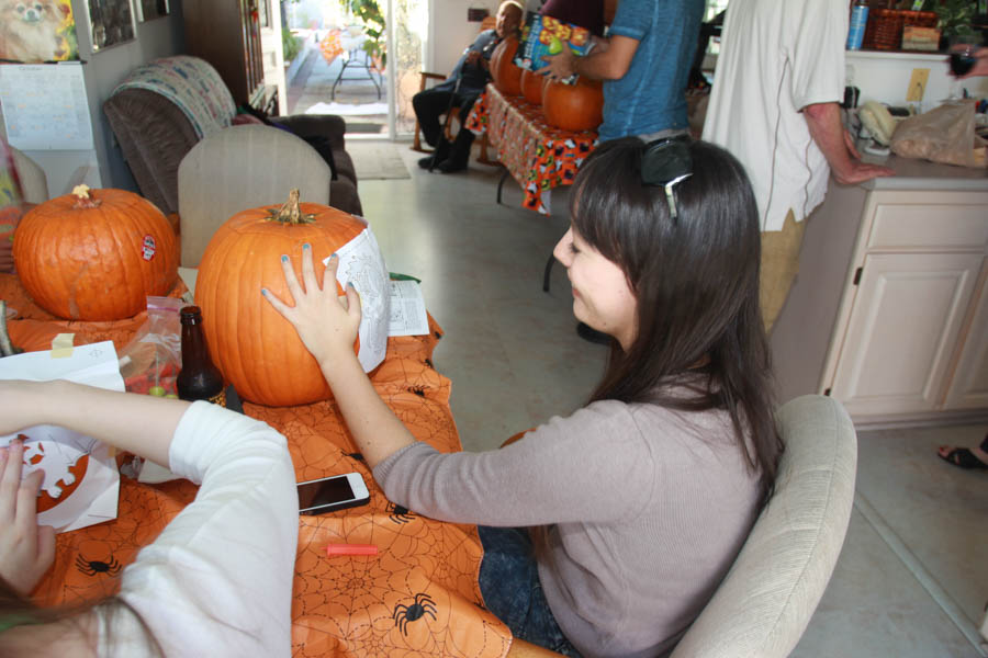 Pumpkin carving October 26th 2014 with family