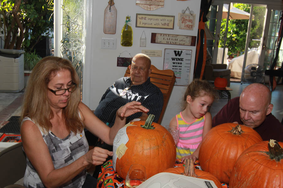 Pumpkin carving October 26th 2014 with family