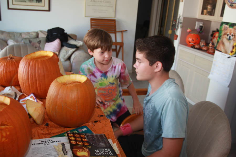 Pumpkin carving October 26th 2014 with family