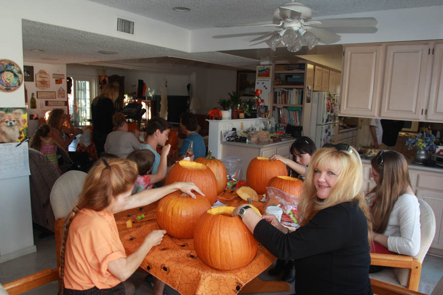 Pumpkin carving October 26th 2014 with family