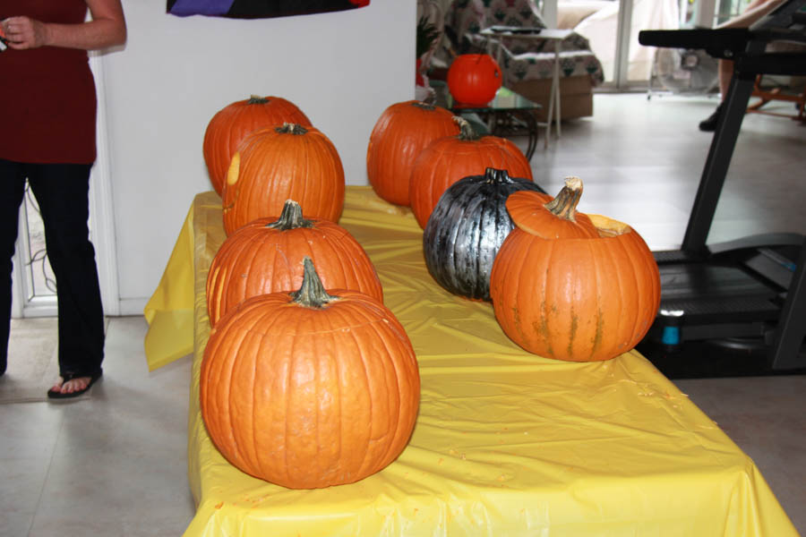 Pumpkin carving with family 10/29/2016