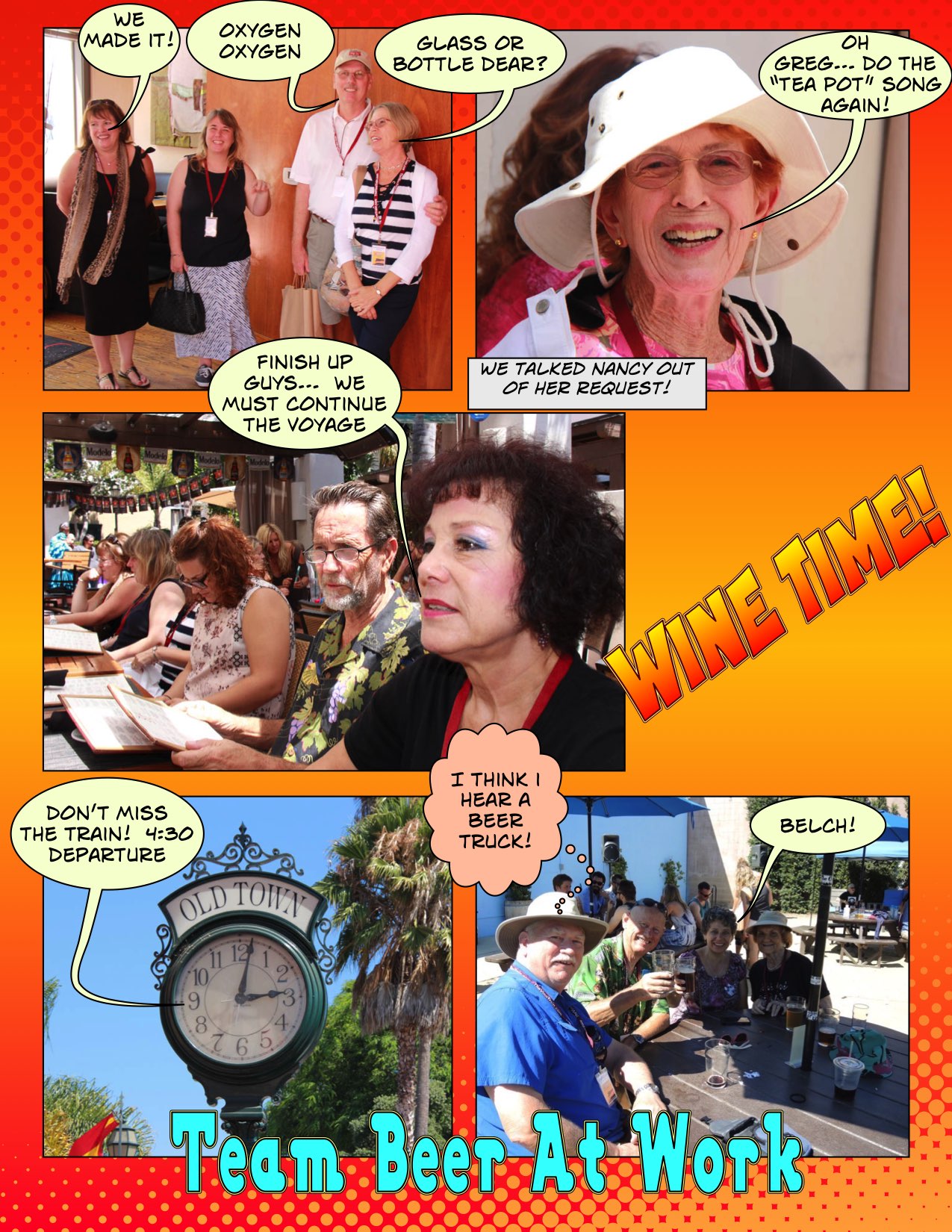 Comic view of the August 6th Vino Train Adventure