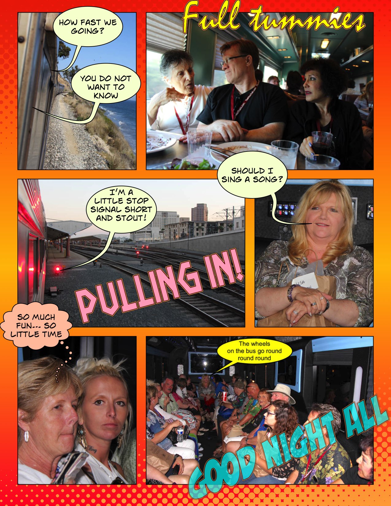 Comic view of the August 6th Vino Train Adventure