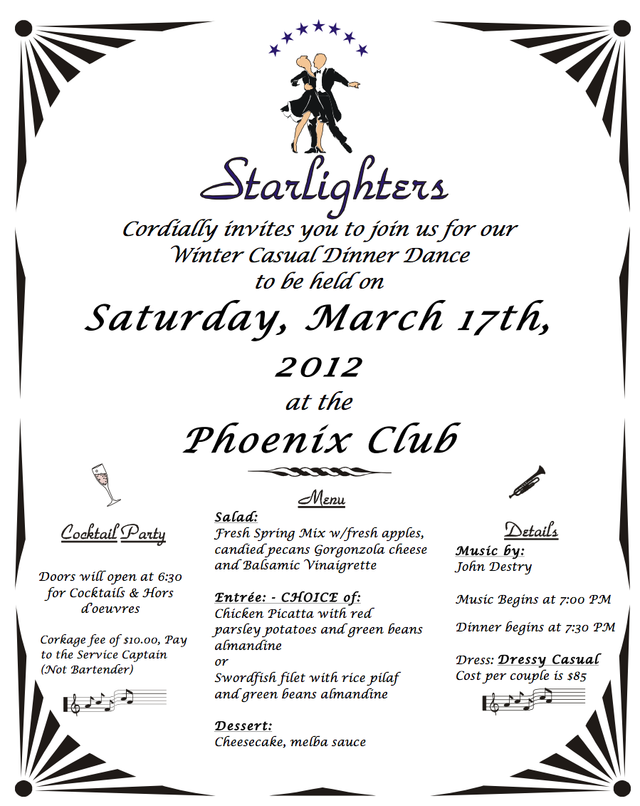Starlighters Winter Casual at the Phoenix Club March 2012