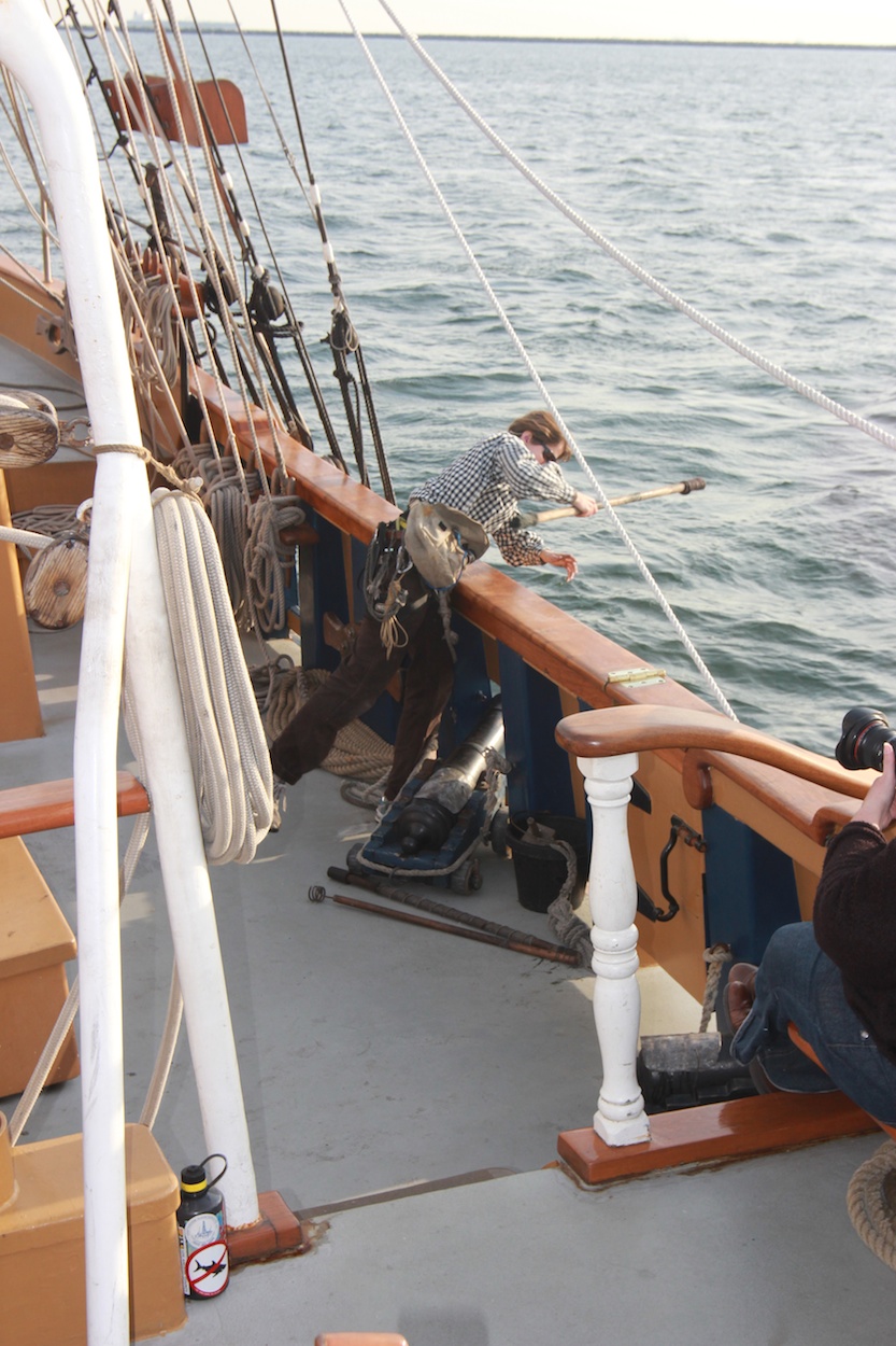 The gun battle begins in Long Beach Harbor January 2012