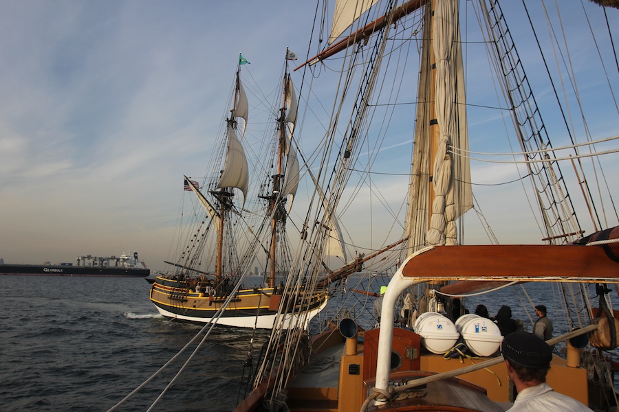 The gun battle begins in Long Beach Harbor January 2012