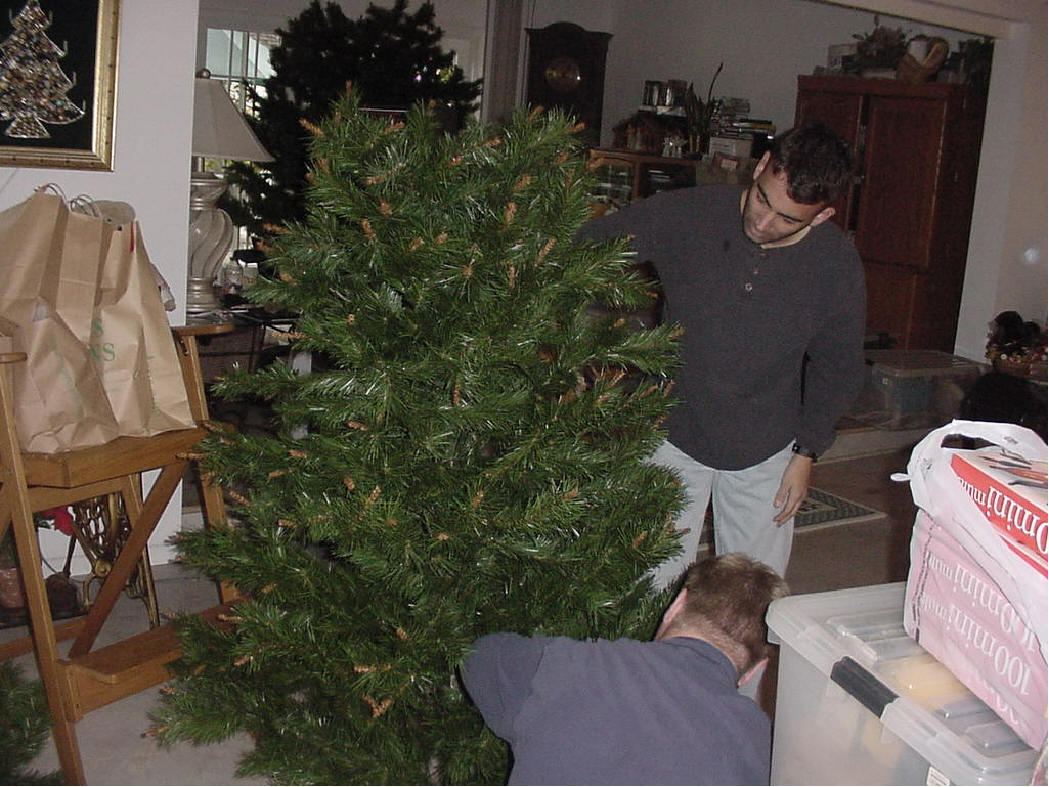 Decorating for Christmas 2001