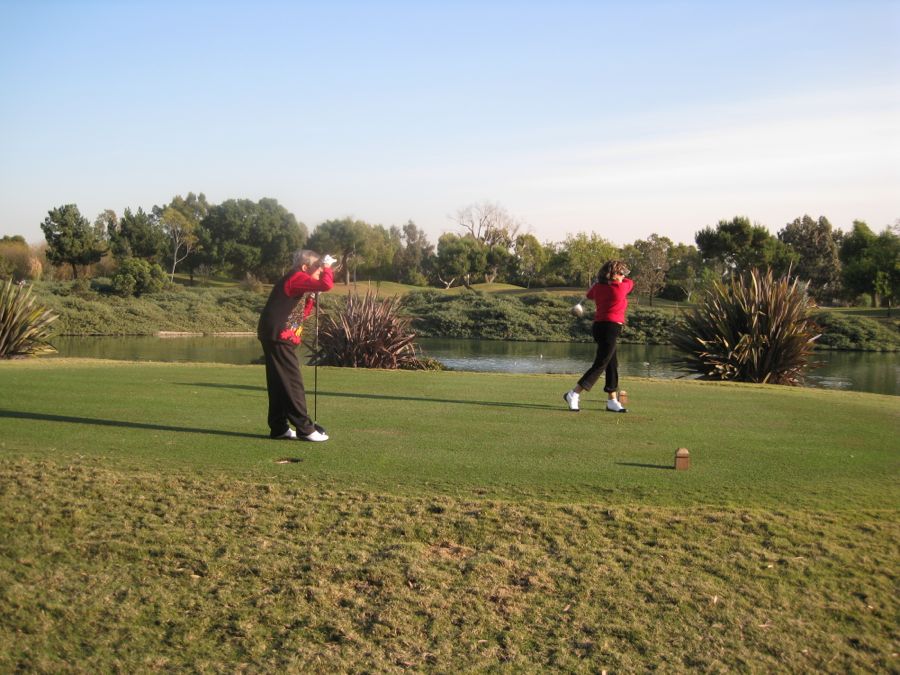 Dancing at Santa Ana Elks and playing golf with the pelicans