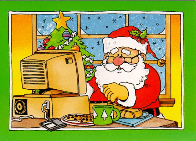 Santa At The Computer