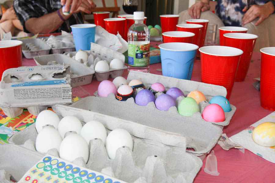 Coloring Easter Eggs April 2015 with family and friends