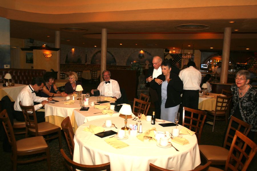 Returning to the restaurant  after the Avalon Ball 2011