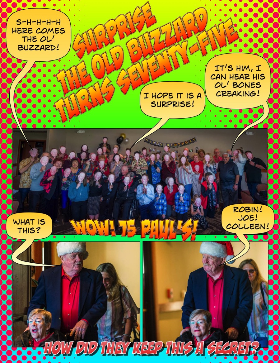 Comics, surprise birthday 75