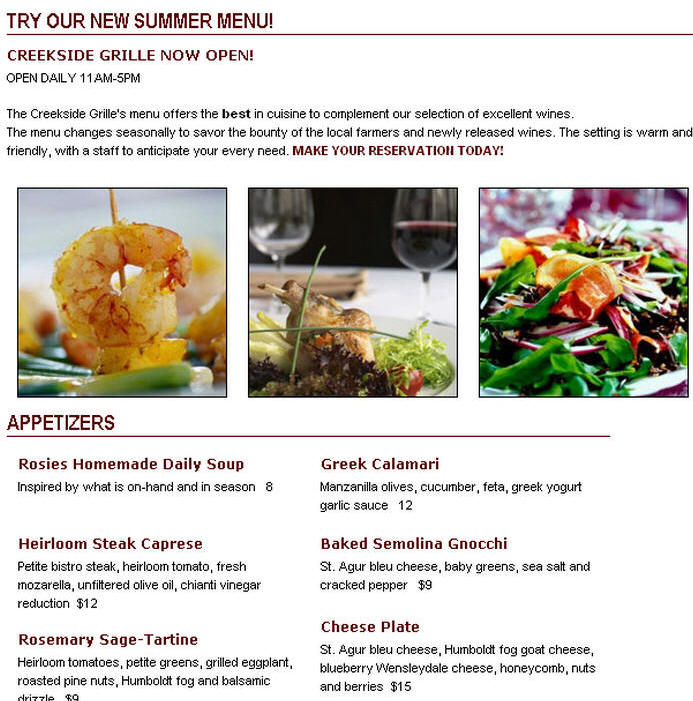 Summer menu