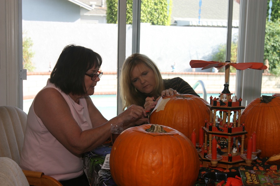 Pumpkin carving with family and friends 10/27/2013