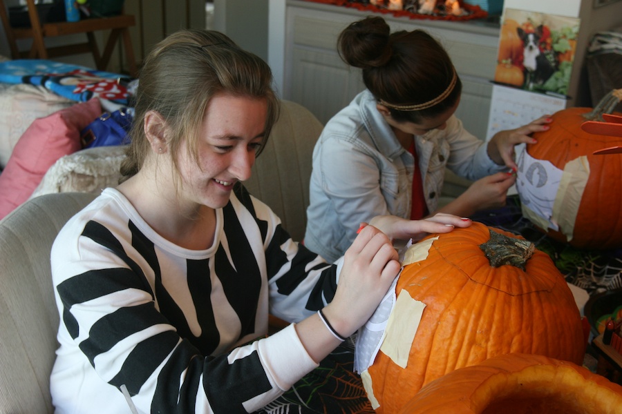 Pumpkin carving with family and friends 10/27/2013